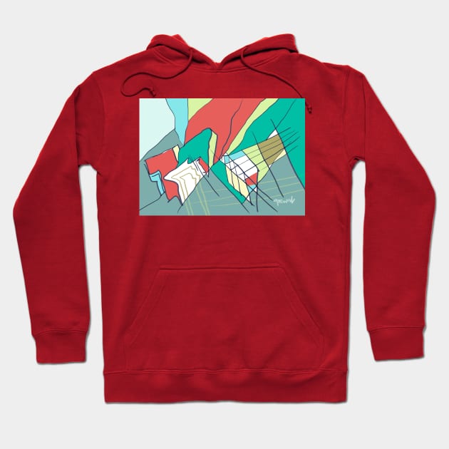 Green and Red design Hoodie by sukhpalgrewal